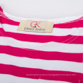 Grace Karin niños niños niñas sin mangas cuello redondo profundo rosa blanco vestido de algodón rayado CL010490-1